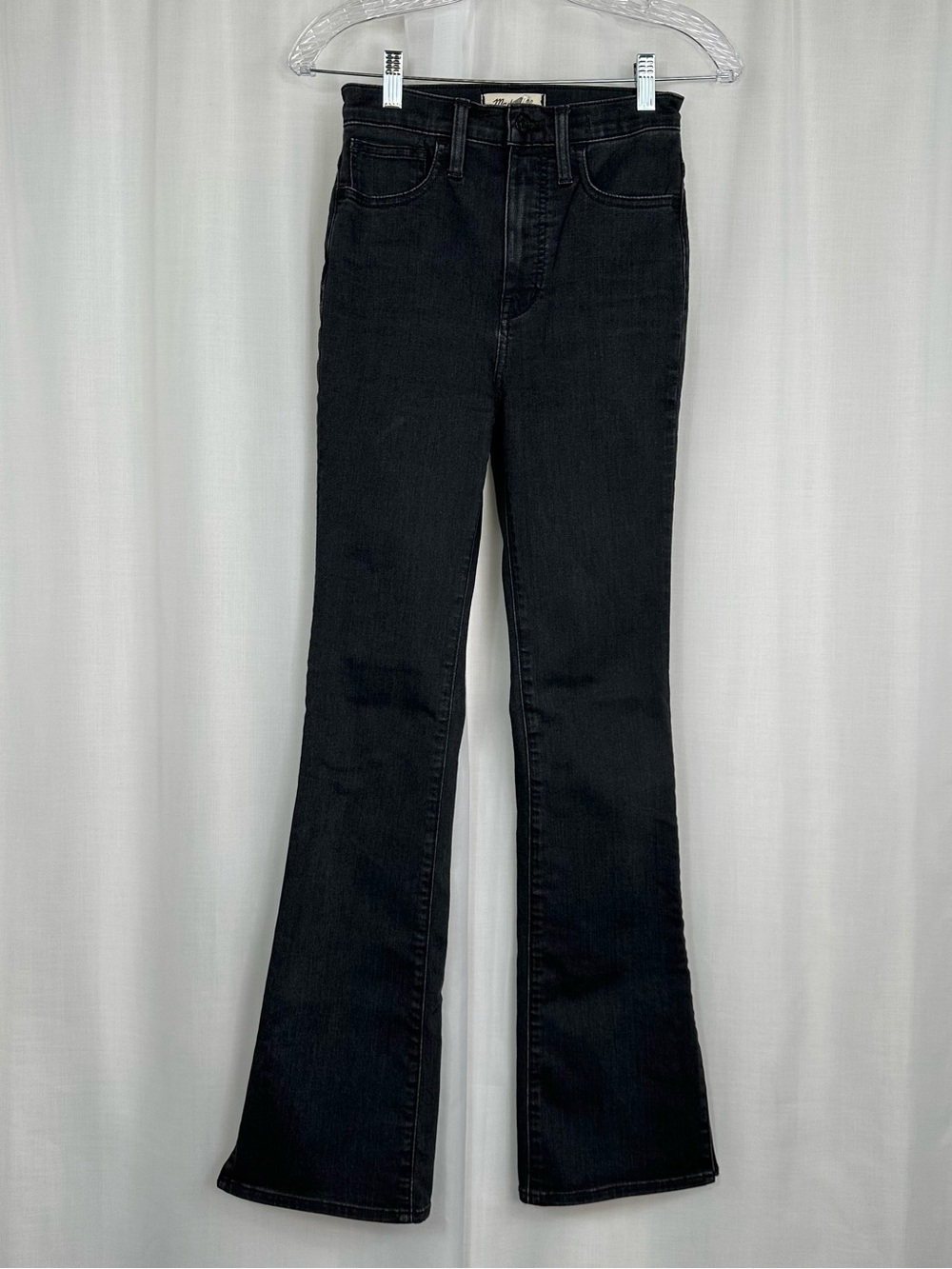 Madewell Roadtripper Split Hem Skinny Flare Jeans Size 24 Faded Black